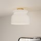 preview thumbnail 1 of 3, Hunter + Jasmine Roth Harlowe Luxe Gold w/ Cased White Glass 1-Light Flush Mount Ceiling Light - Transitional, Modern Luxe Gold