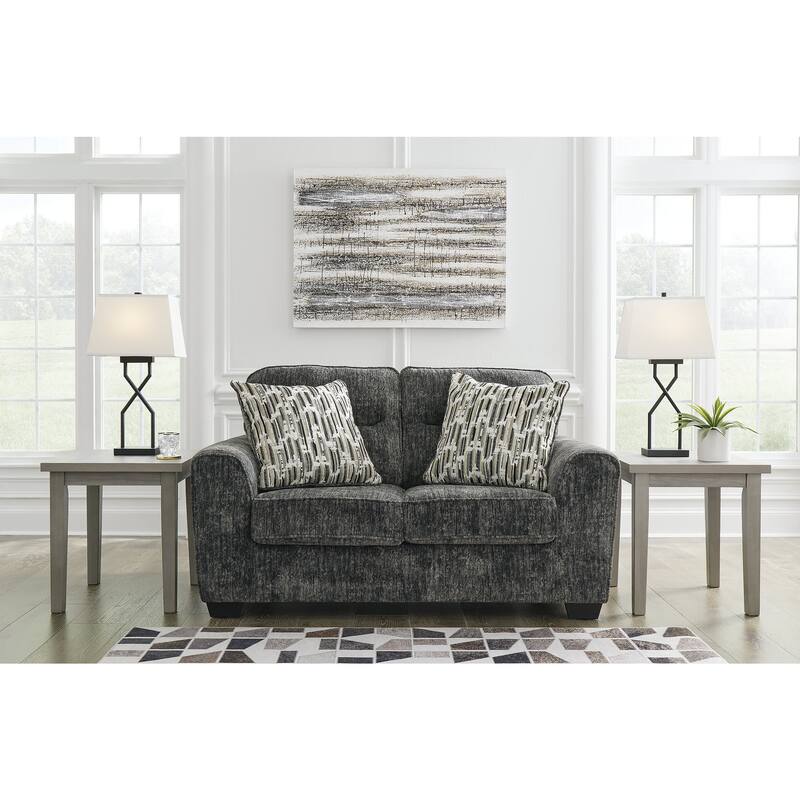 Signature Design by Ashley Lonoke Loveseat - 67"W x 38"D x 40"H - Gunmetal