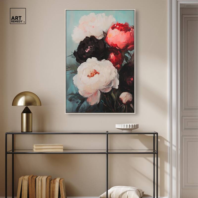 Three Shades of Peony II Canvas by Art Remedy