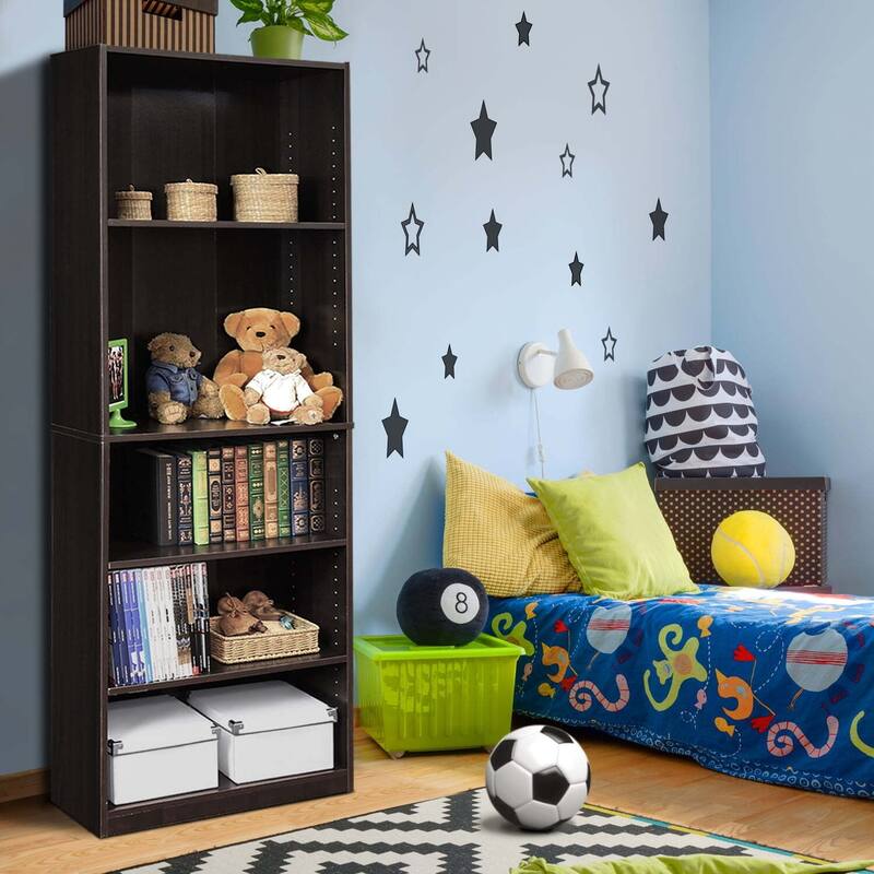 2-Shelf Small Bookcase Compact Storage Organizer with Clean Modern Design for Living Room or Office Space