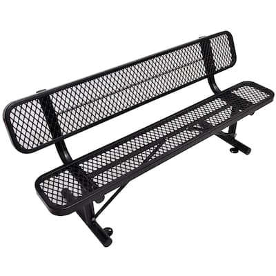 Outdoor Steel Bench With Backrest