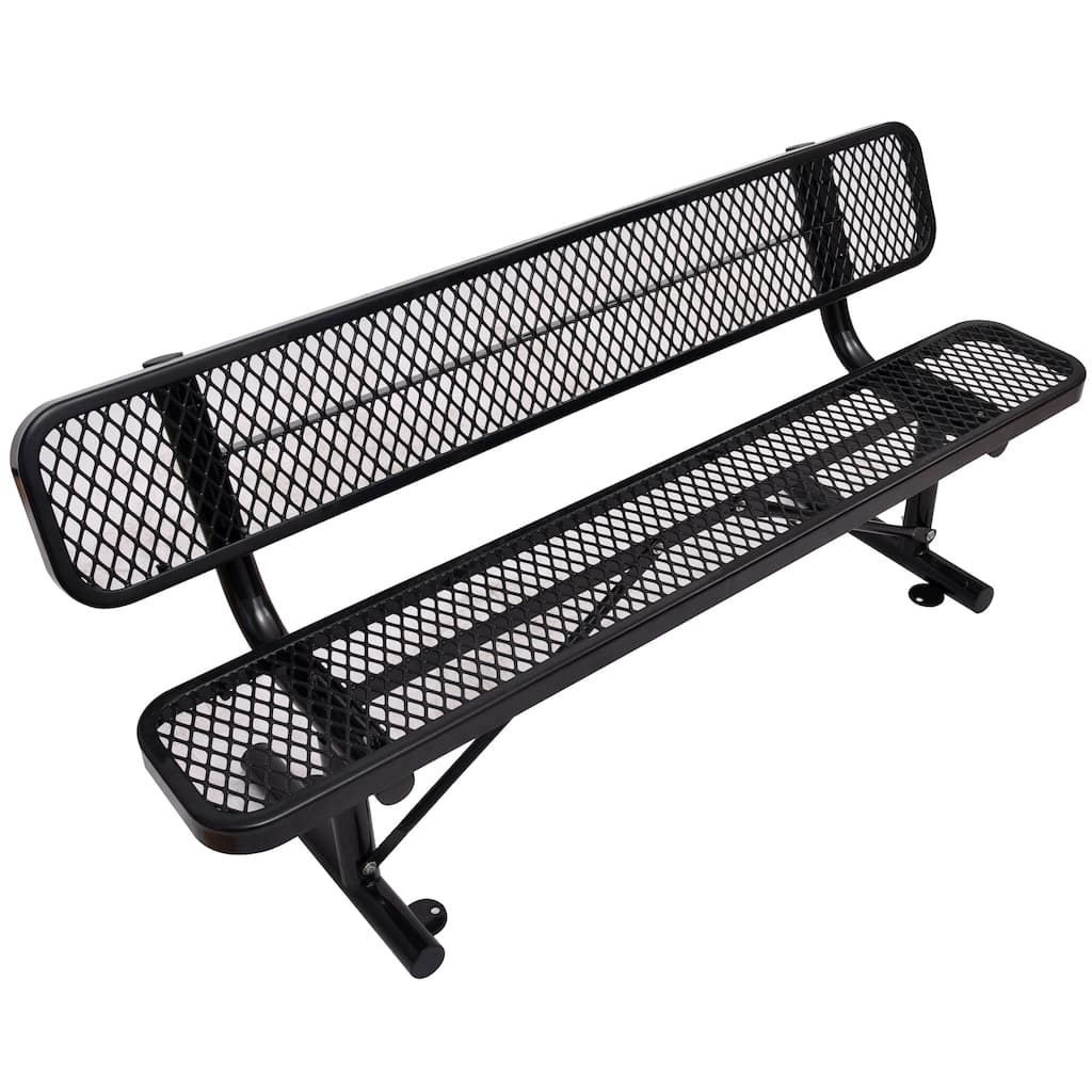Outdoor Steel Bench With Backrest