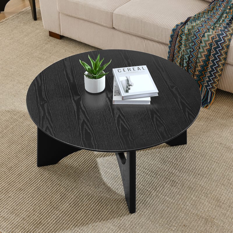 36" Round Wooden Coffee Table