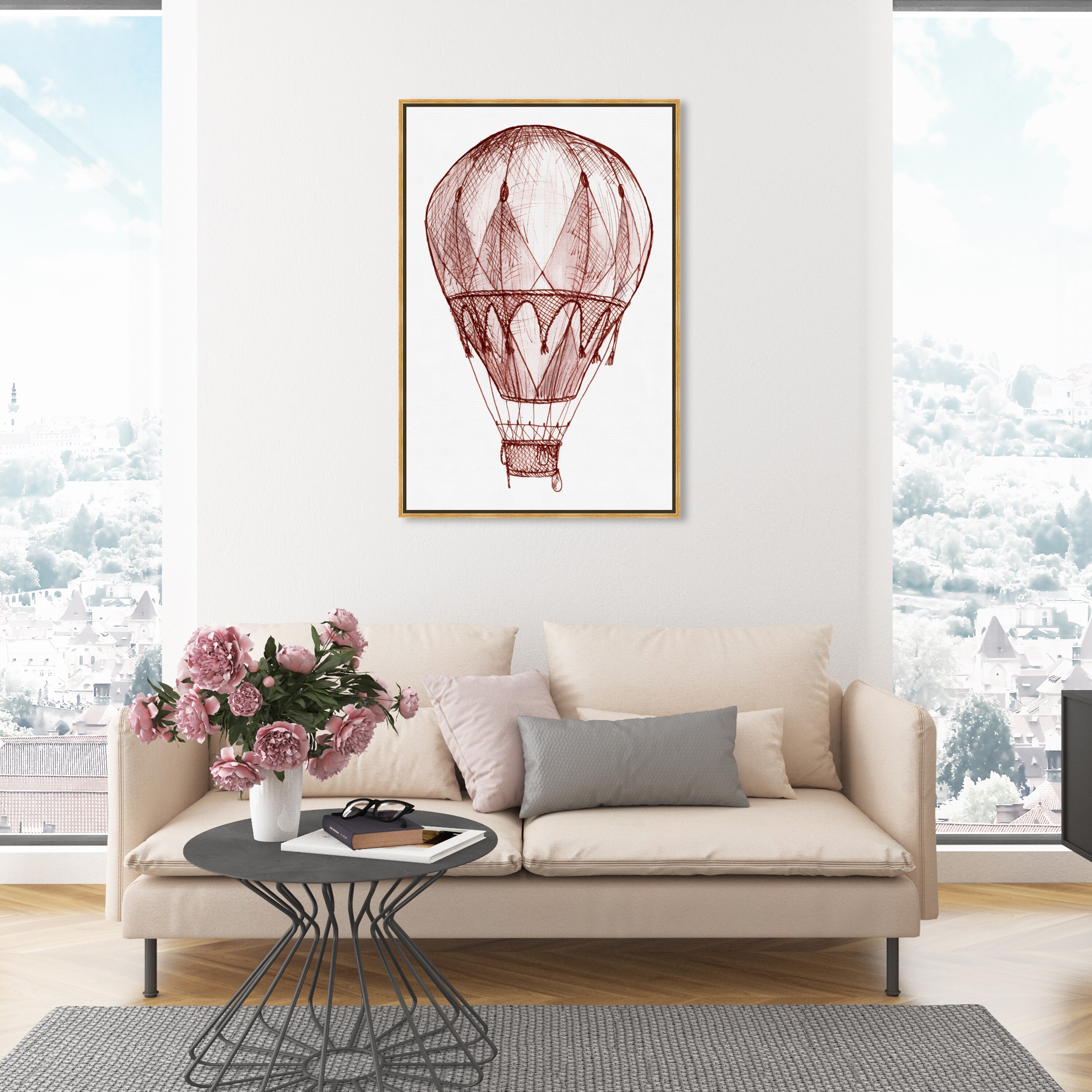 Air balloon Print on Canvas , Floating Frame Option, Modern Wall Art, Extra Large Canvas shops Wall Art