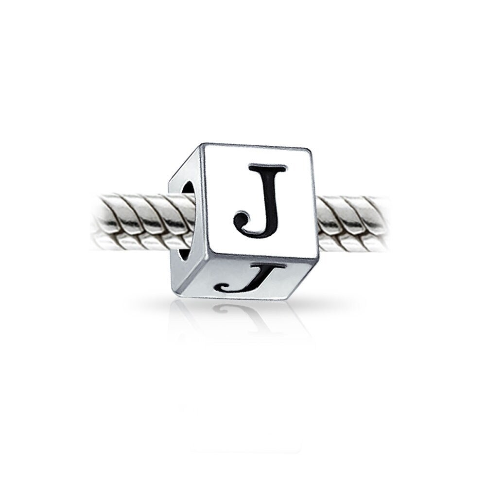 .925 Sterling Silver Letter R Bead .925 Sterling Silver Letter R Bead
