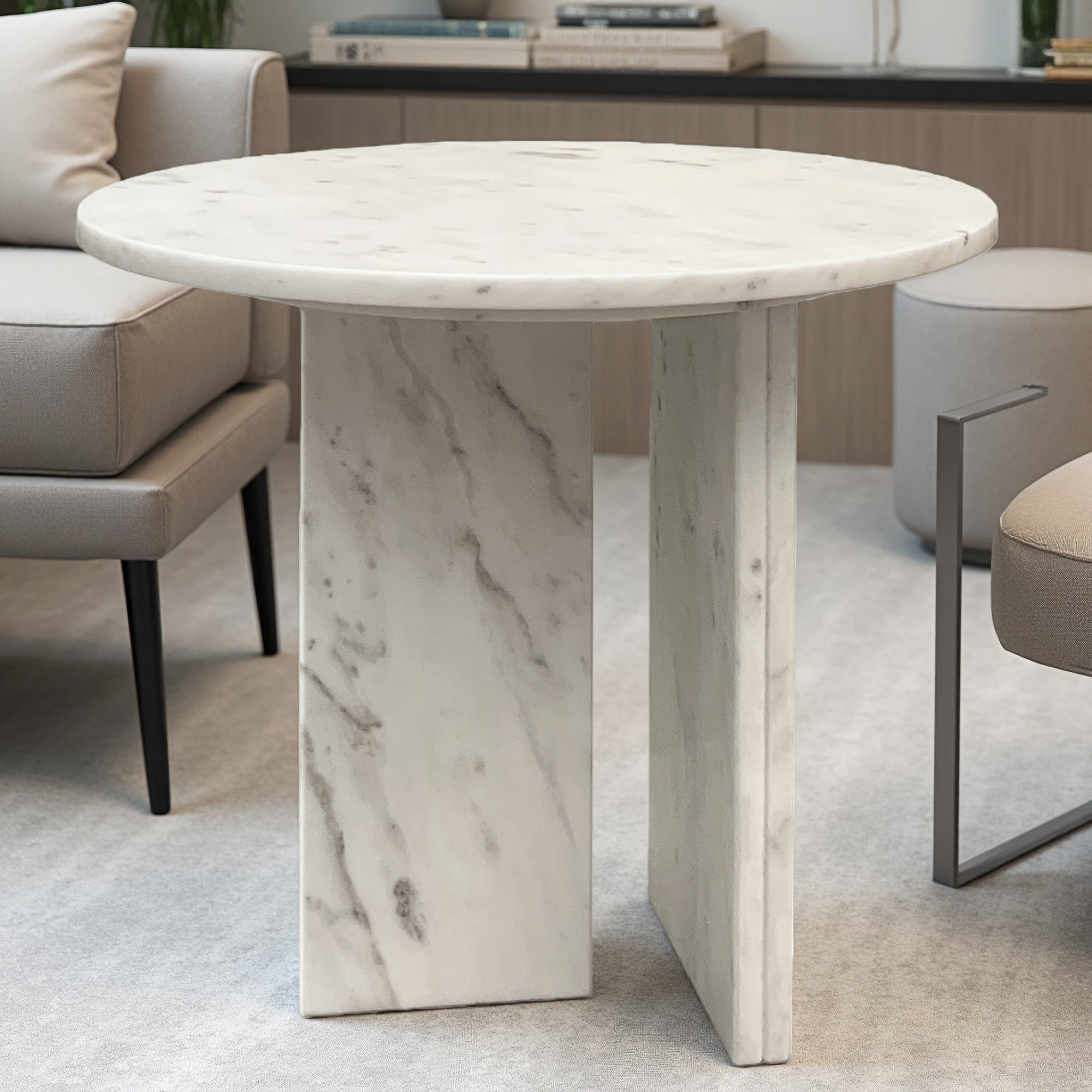 Natural Marble Round Coffee Table (Lounge)