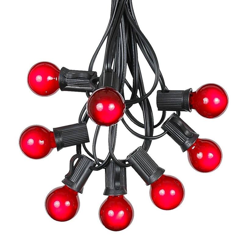 25 Foot G30 Outdoor Globe Patio String Lights - Set of 25 G30 Globe Bulbs - Red