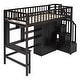 preview thumbnail 10 of 13, Twin Loft Bed with Desk, Drawers & Bookshelf - Playhouse Design, Espresso
