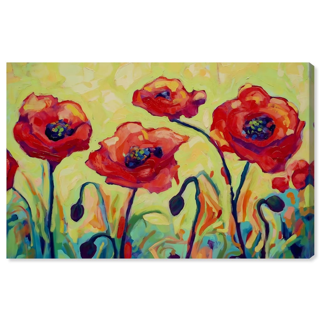 Red Poppy Field II Canvas by Art Remedy, Gallery Wrapped