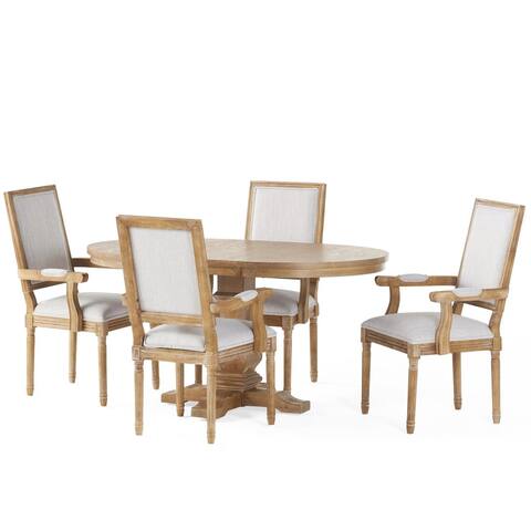 McIntosh Fabric and Rubberwood Dining Set by Christopher Knight Home