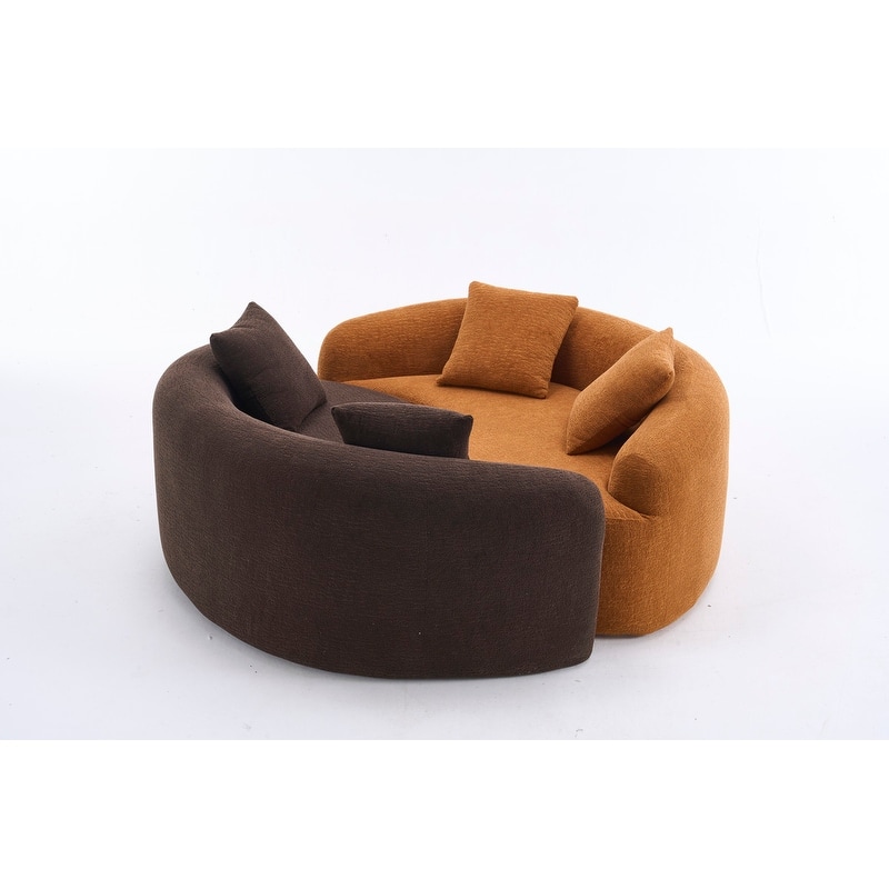 Single S-Curved Chenille Sofa Chair, No Assembly