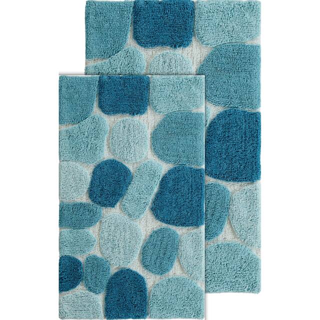 Chesapeake Pebbles 2pc Bath Rug Set - 21"x34" & 24"x40" - Arctic Blue