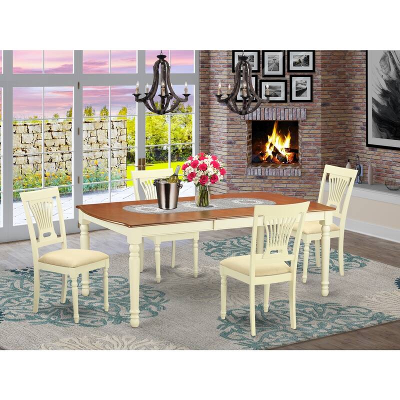 Rustic Dining Table Set - Kitchen Table with Chairs - 9 Piece Table and Chair Set