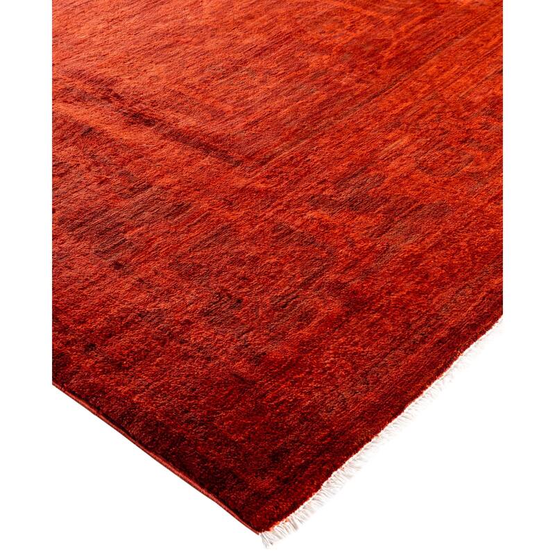 Overdyed One-of-a-Kind Hand-Knotted Area Rug - Orange - 8' 2" x 9' 10"