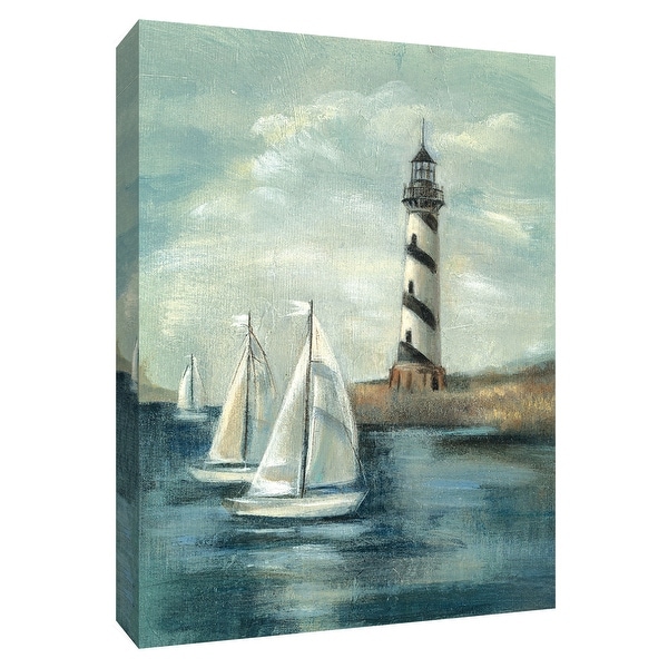 PTM Images 9-154729 PTM Canvas Collection 10" x 8" - "Northeastern Breeze II" Giclee Lighthouses and Sailboats Art Print on