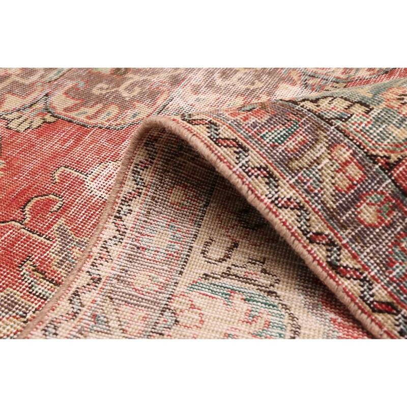 ECARPETGALLERY Hand-knotted Antalya Vintage Red Wool Rug - 7'1 x 10'1