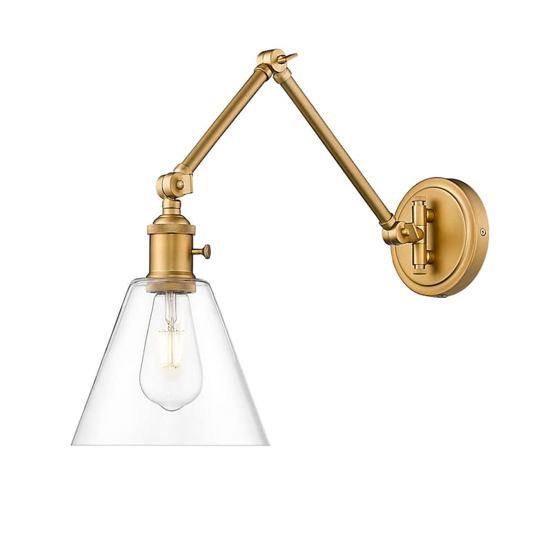 Z-Lite 348S Gayson 8" Tall Wall Sconce with Clear Glass Shade - Rubbed Brass