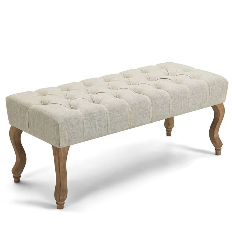 AVAWING Upholstered Tufted Ottoman Bench Accent Entryway Bench