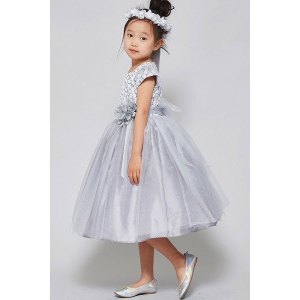 silver flower girl dresses for toddlers