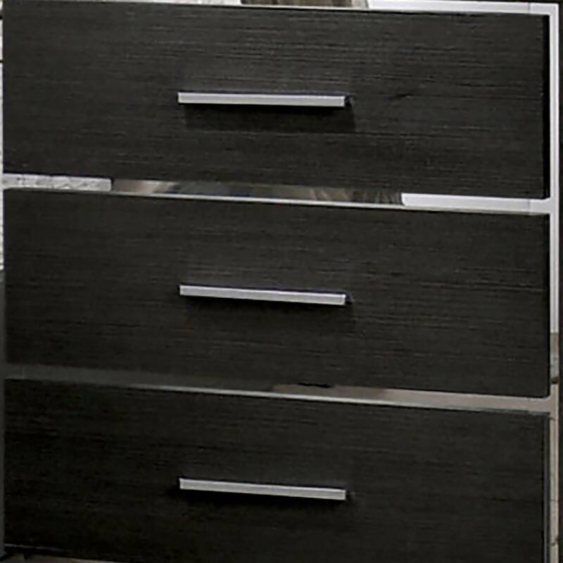Furniture of America Kastela Modern 3-Piece Grey Wood Panel Bedroom Set with Shelf and LED