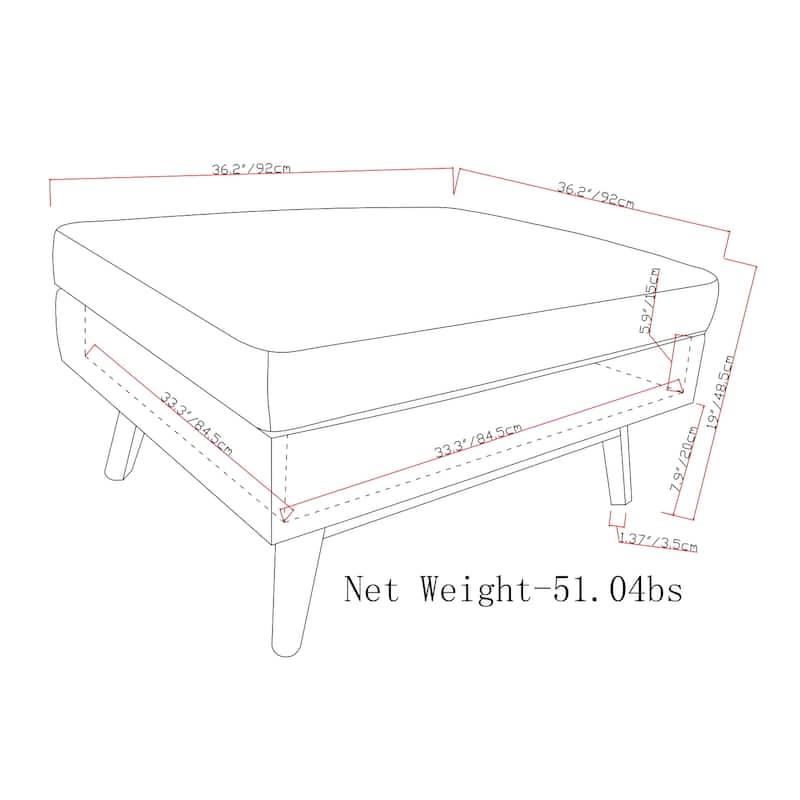 WYNDENHALL Ethan Mid Century Modern Table Ottoman