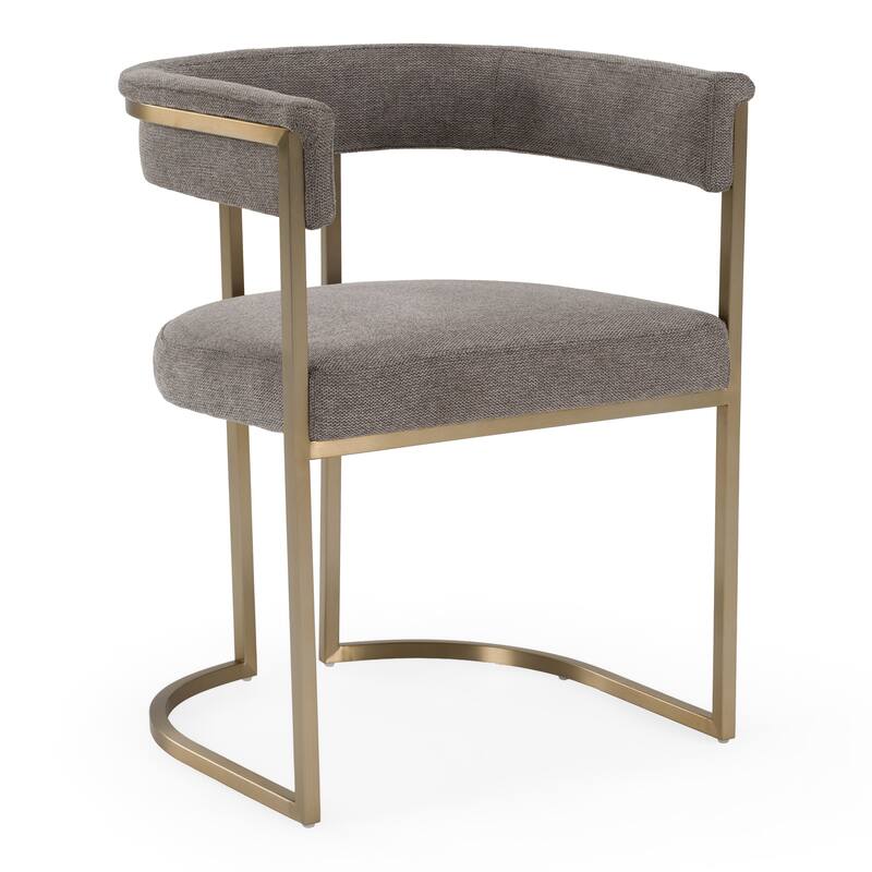 Modrest Byron Modern Grey Fabric & Antique Brass Dining Chair