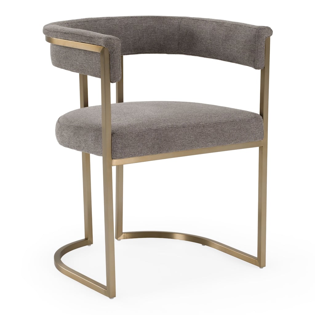 Modrest Byron Modern Grey Fabric & Antique Brass Dining Chair