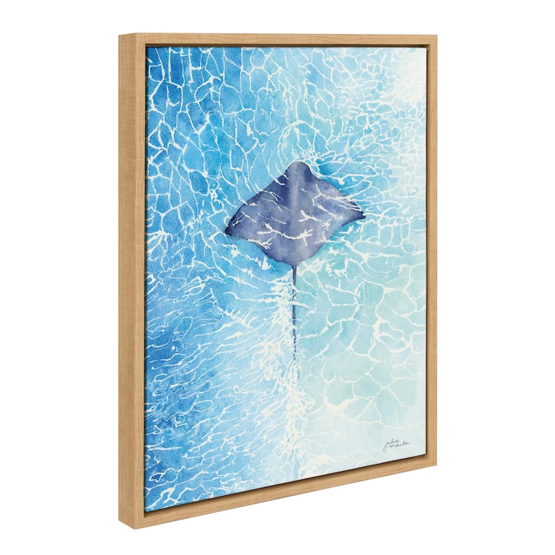 Kate and Laurel Sylvie Stingray Framed Canvas by Julie Maida - Natural