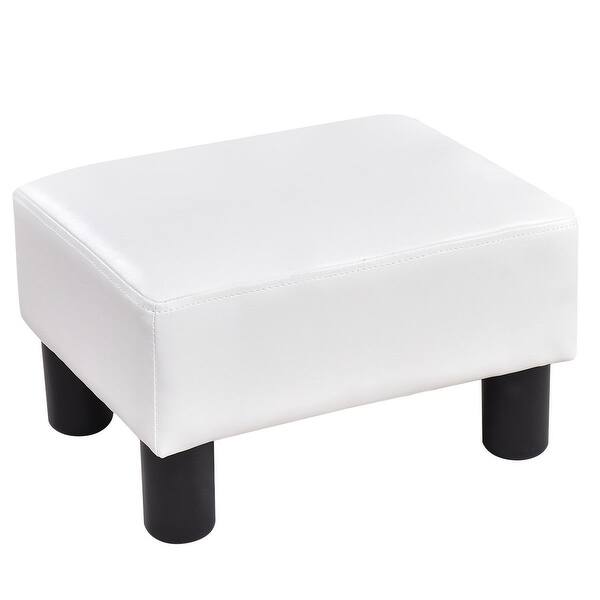 Costway Small Ottoman Footrest Pu Leather Footstool Rectangular Seat On Sale Overstock 18700172 Solid wood frame foot rest stool ottoman storage multi functional pouf wooden footrest soft seat pad cube ottoman storage box. costway small ottoman footrest pu