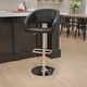 preview thumbnail 46 of 98, Chrome Upholstered Height-adjustable Rounded Mid-back Barstool Black