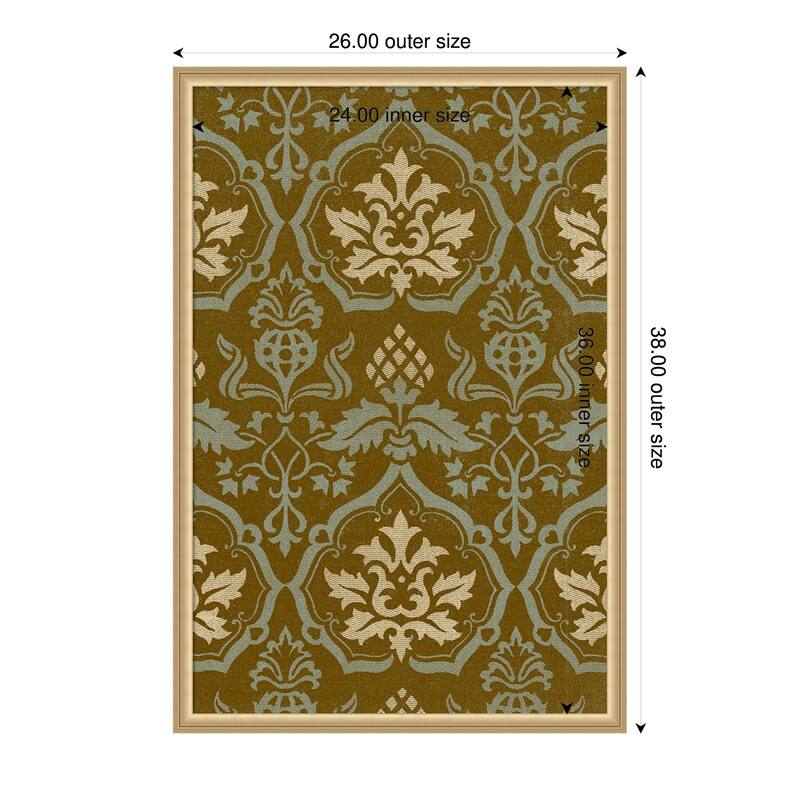 Amanti Art Framed Fabric Pinboard Medallion Motif VI by Baxter Mill Archive Printed Bulletin Board - Board Size 24 x 36