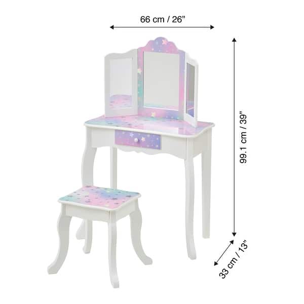 dimension image slide 2 of 3, Teamson Kids- Fashion Giraffe Prints Gisele Play Vanity Set