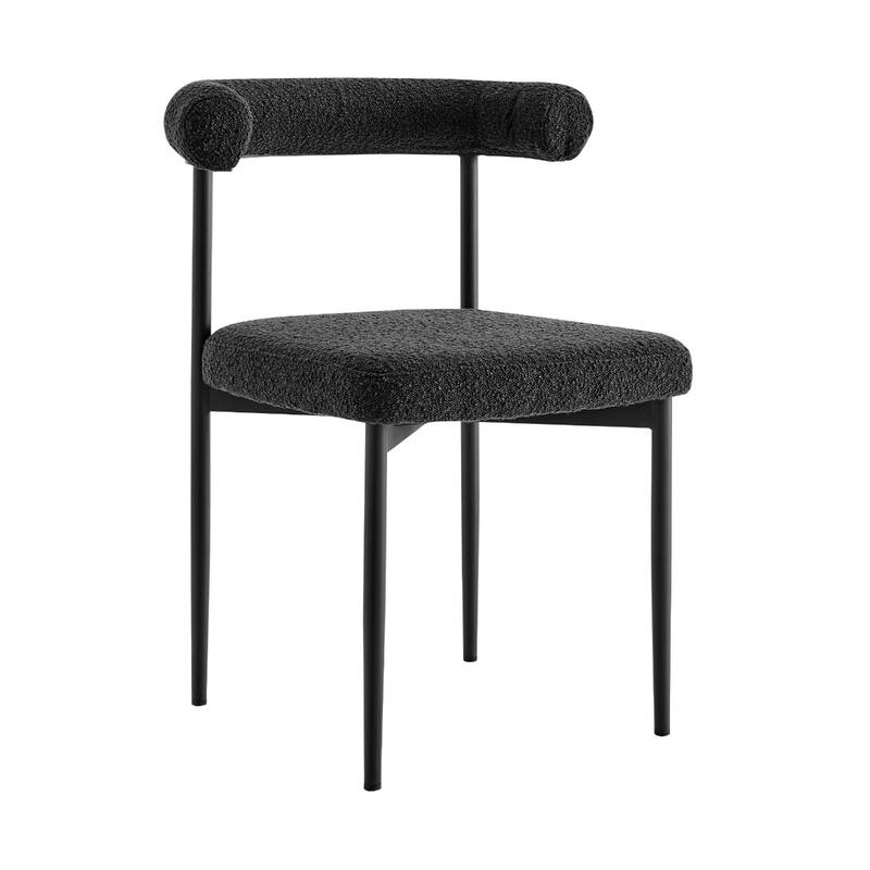 Set of 2 Upholstered Open Back Dining Chairs with Metal Legs - 20.50” x 23.50” x 30.50”