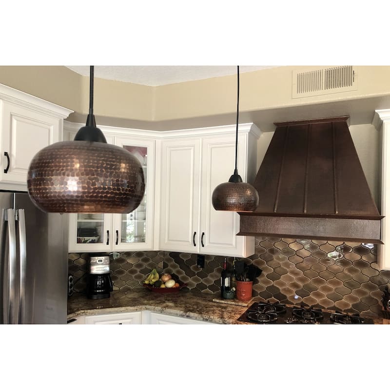 Hammered Copper 7-in Globe Pendant Light Shade in Oil Rubbed Bronze (SH-L600DB)