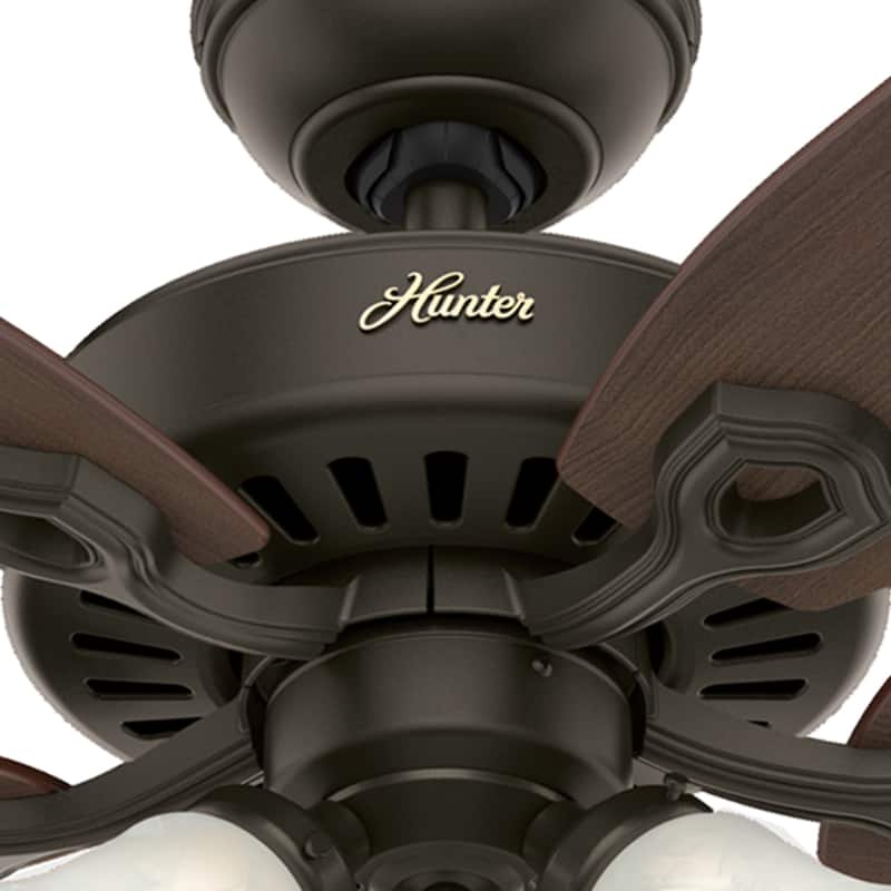 Hunter Fan 52 Inch Builder Plus Ceiling Fan with 3-Light Fixture - Bronze - N/A - Pull Chain/Hardwired