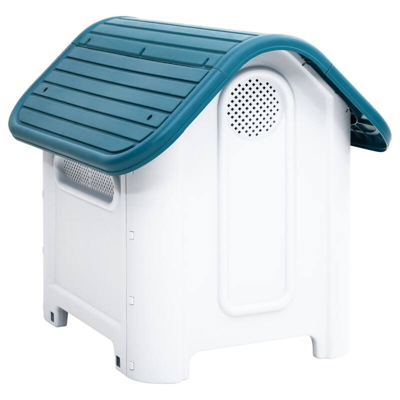 vidaXL Dog House Garden Dog Kennel Small Pet Cage Puppy Shelter Polypropylene - 23.2" x 29.5" x 26"