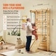 preview thumbnail 3 of 10, Natural Pine Wood 15-Level Ladder Wall Gym Set with Rings - 31.5” L x 22.83” W x 84.65” H