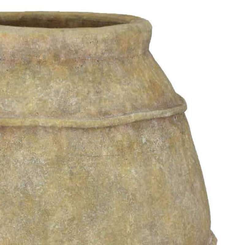 Lia Garden Planter, 29 Inch Tall Round Pot, Earthy Brown Terracotta