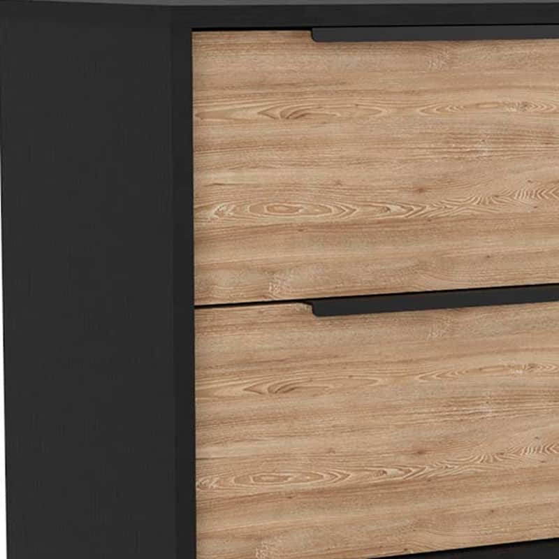 HomeRoots Three Piece Brown and Black Bedroom Set