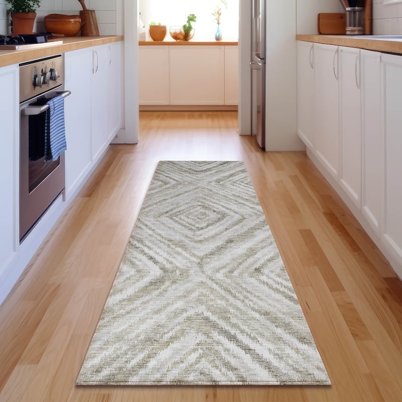 Premium Washable Super Soft Modern Diamond Mayfield Rug - Beige - 2' 3" x 7' 6" - Runner