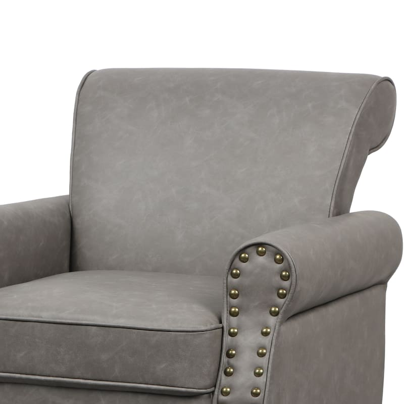 Mid-Century Modern Accent Chairs with Nailhead Trim