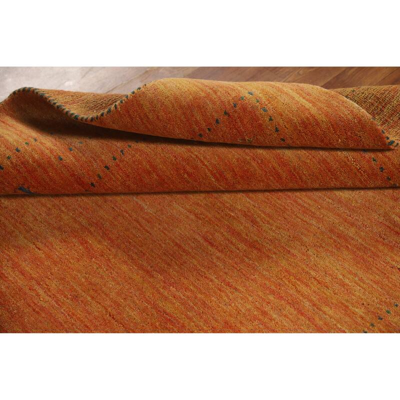 Hand Knotted Oriental 100% Wool Carpet Tribal Animal Pictorial Oranges & Rust Gabbeh Area Rug - 7' 7'' X 4' 11''