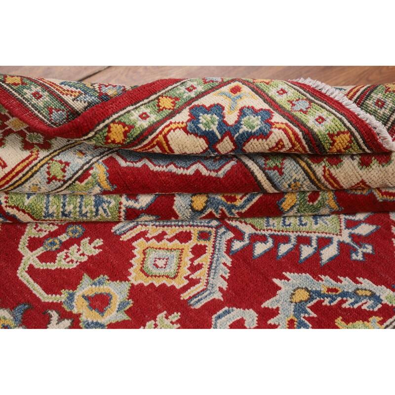 Red Kazak Oriental Area Rug Handmade Foyer Wool Carpet - 5'0" x 7'3"