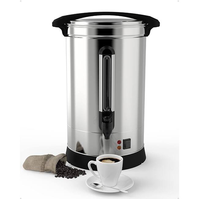 100/120 Cup Stainless Steel Coffee Urn, Ideal for Large Gatherings