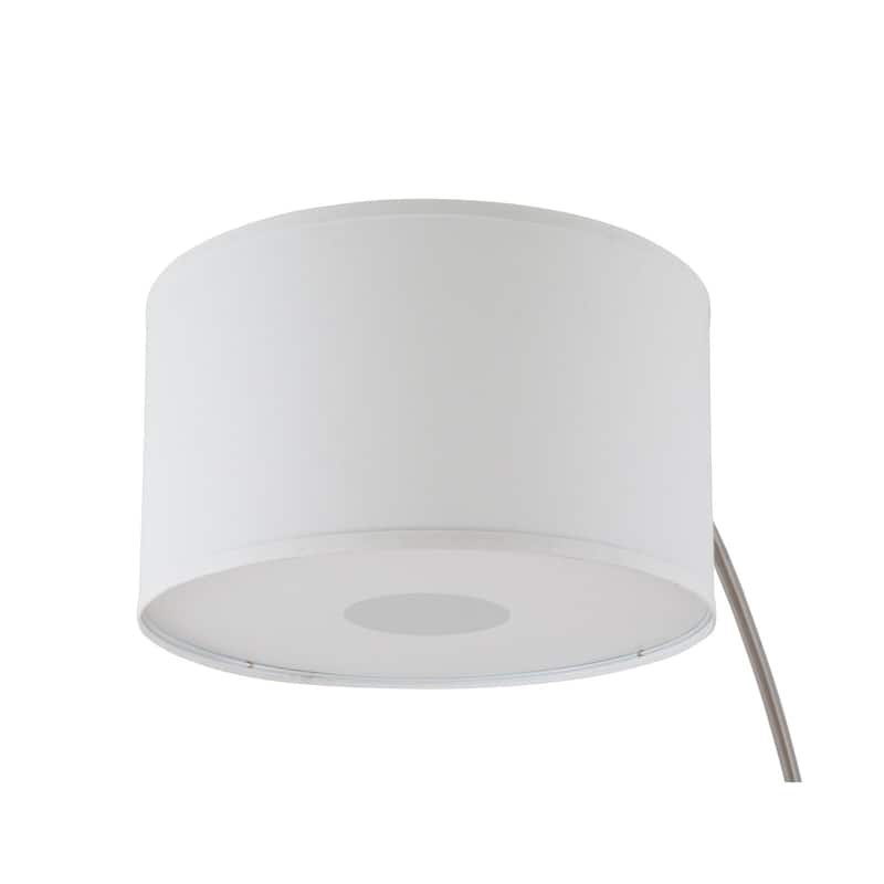 Q-Max 81" Steel Adjustable Arching Floor Lamp With Extra Large Shade and Marble Base