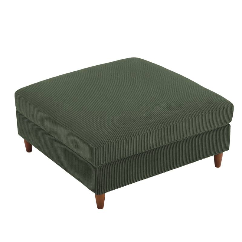 38.13" Wide Square Corduroy Ottoman