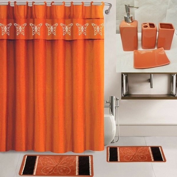 Bathroom Decor Valentine's Day Rose Floral Shower Curtain Set Hooks 72" US Stock 