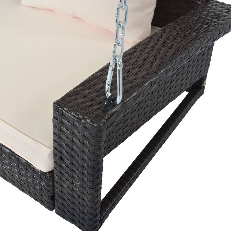 2 Person Wicker Hanging Porch Swing