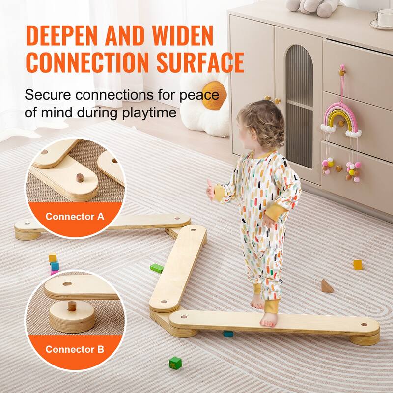 Balance Beam Stepping Stones Build Coordination and Gross Motor Skills, Indoor or Outdoor Play