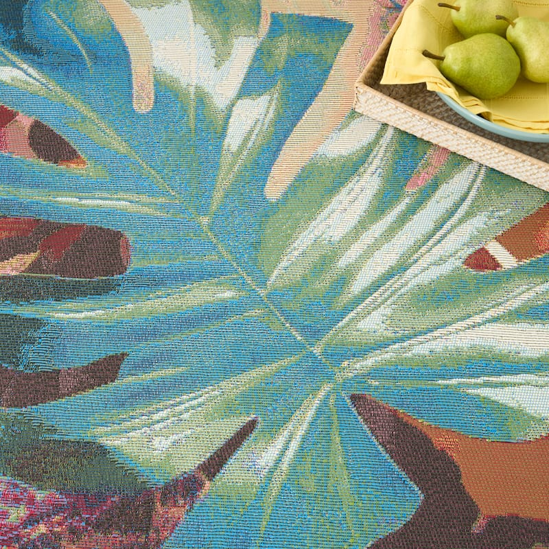 Nourison Color Splash Indoor/Outdoor Multicolored Nature Area Rug